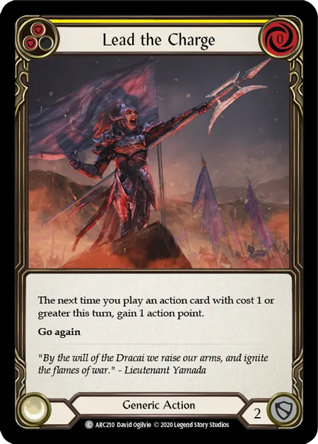 (ARC210) Flesh & Blood TCG Arcane Rising - Unlimited Single: Lead the Charge (Yellow) (Rainbow Foil) Common