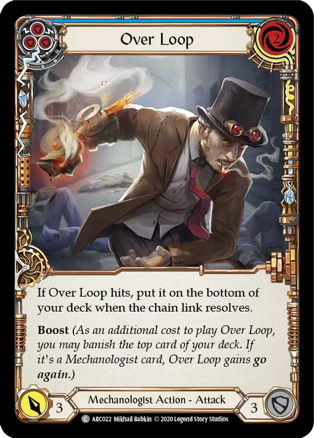 (ARC022) Flesh & Blood TCG Arcane Rising - Unlimited Single: Over Loop (Blue) (Regular) Common