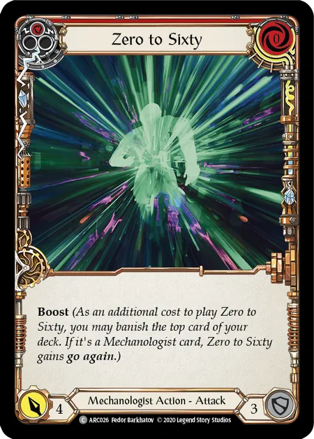 (ARC026) Flesh & Blood TCG Arcane Rising - Unlimited Single: Zero to Sixty (Red) (Regular) Common