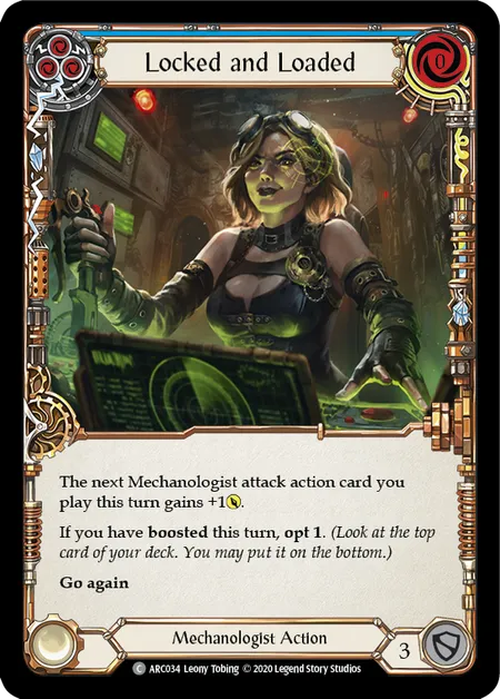 (ARC034) Flesh & Blood TCG Arcane Rising - Unlimited Single: Locked and Loaded (Blue) (Rainbow Foil) Common