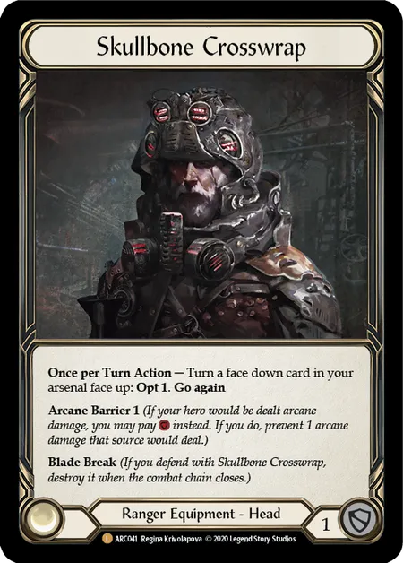 (ARC041) Flesh & Blood TCG Arcane Rising - Unlimited Single: Skullbone Crosswrap (Rainbow Foil) Legendary