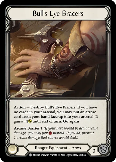 (ARC042) Flesh & Blood TCG Arcane Rising - Unlimited Single: Bull's Eye Bracers (Regular) Common
