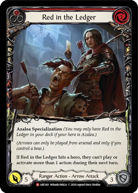 (ARC043) Flesh & Blood TCG Arcane Rising - Unlimited Single: Red in the Ledger (Rainbow Foil) Majestic