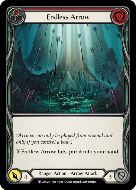 (ARC045) Flesh & Blood TCG Arcane Rising - Unlimited Single: Endless Arrow (Rainbow Foil) Super Rare