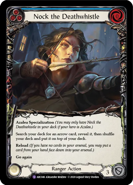 (ARC046) Flesh & Blood TCG Arcane Rising - Unlimited Single: Nock the Deathwhistle (Rainbow Foil) Super Rare