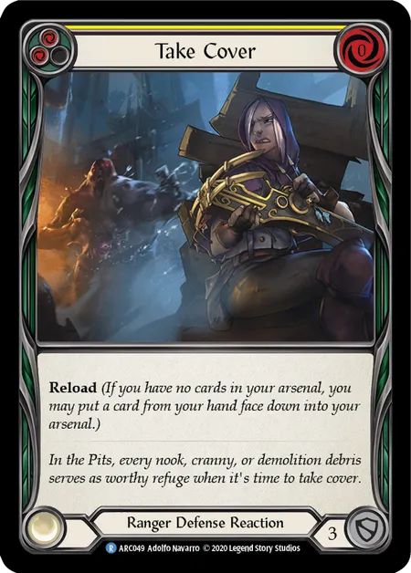 (ARC049) Flesh & Blood TCG Arcane Rising - Unlimited Single: Take Cover (Yellow) (Regular) Rare