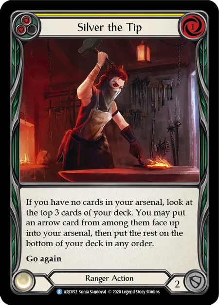 (ARC052) Flesh & Blood TCG Arcane Rising - Unlimited Single: Silver the Tip (Yellow) (Rainbow Foil) Rare
