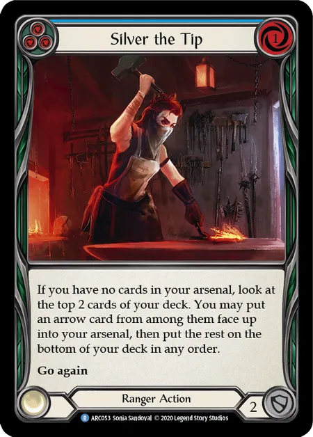 (ARC053) Flesh & Blood TCG Arcane Rising - Unlimited Single: Silver the Tip (Blue) (Rainbow Foil) Rare