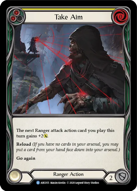 (ARC055) Flesh & Blood TCG Arcane Rising - Unlimited Single: Take Aim (Yellow) (Rainbow Foil) Rare