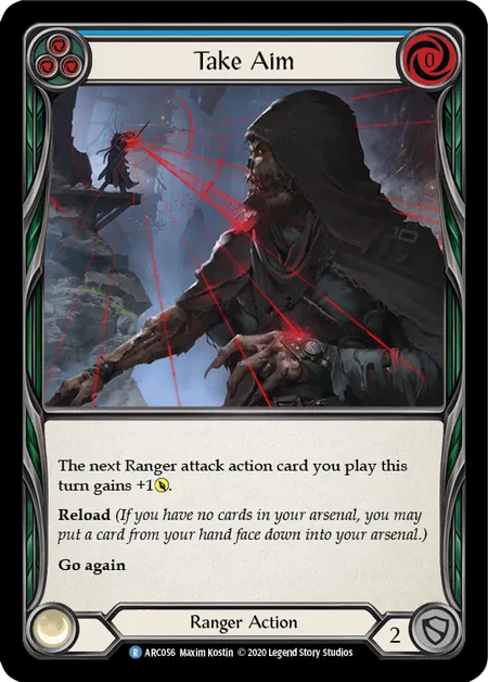 (ARC056) Flesh & Blood TCG Arcane Rising - Unlimited Single: Take Aim (Blue) (Rainbow Foil) Rare