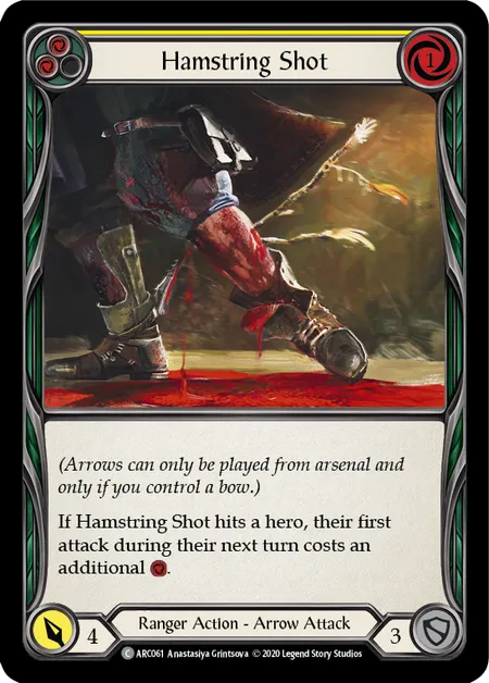 (ARC061) Flesh & Blood TCG Arcane Rising - Unlimited Single: Hamstring Shot (Yellow) (Regular) Common