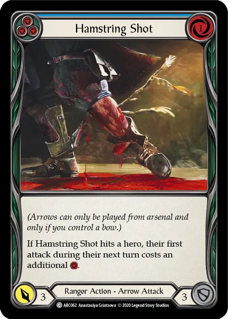 (ARC062) Flesh & Blood TCG Arcane Rising - Unlimited Single: Hamstring Shot (Blue) (Rainbow Foil) Common