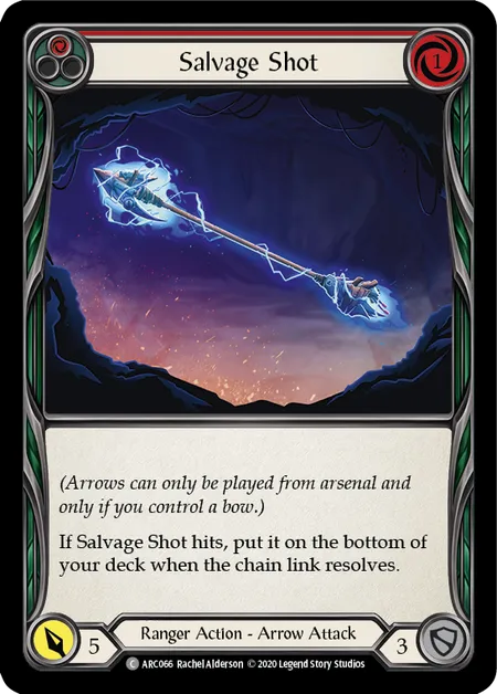 (ARC066) Flesh & Blood TCG Arcane Rising - Unlimited Single: Salvage Shot (Red) (Rainbow Foil) Common