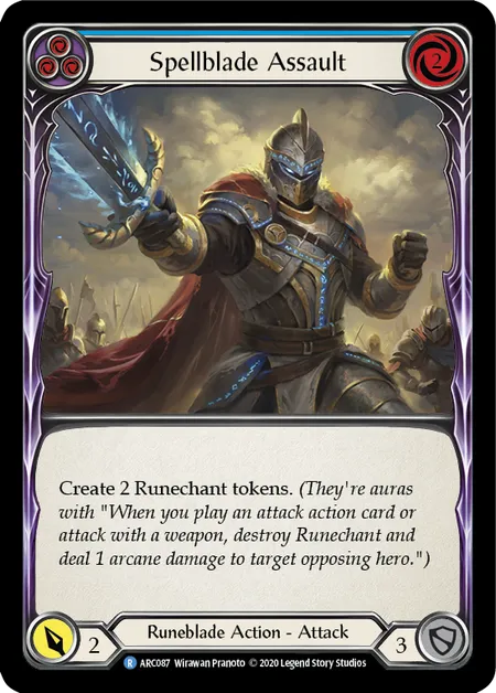 (ARC087) Flesh & Blood TCG Arcane Rising - Unlimited Single: Spellblade Assault (Blue) (Regular) Rare