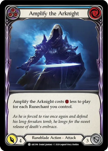 (ARC096) Flesh & Blood TCG Arcane Rising - Unlimited Single: Amplify the Arknight (Blue) (Regular) Common