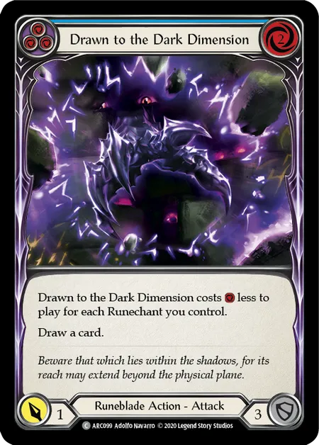 (ARC099) Flesh & Blood TCG Arcane Rising - Unlimited Single: Drawn to the Dark Dimension (Blue) (Regular) Common