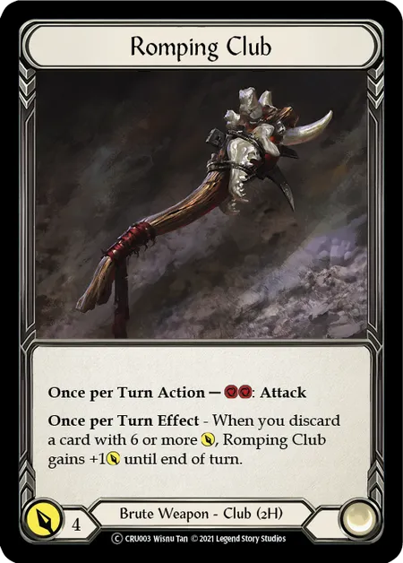 (CRU003) Flesh & Blood TCG Crucible of War - Unlimited Single: Romping Club (Rainbow Foil) Common