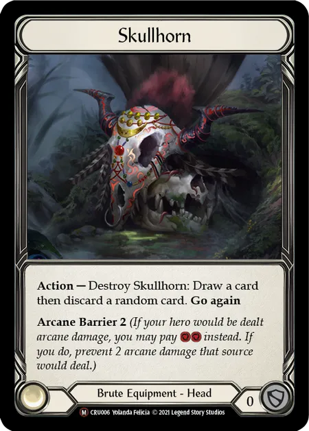(CRU006) Flesh & Blood TCG Crucible of War - Unlimited Single: Skullhorn (Regular) Majestic