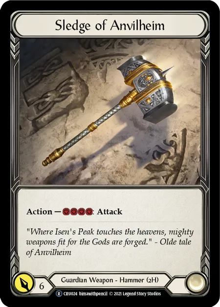(CRU024) Flesh & Blood TCG Crucible of War - Unlimited Single: Sledge of Anvilheim (Rainbow Foil) Rare