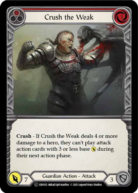 (CRU032) Flesh & Blood TCG Crucible of War - Unlimited Single: Crush the Weak (Red) (Rainbow Foil) Common