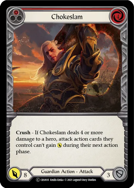(CRU035) Flesh & Blood TCG Crucible of War - Unlimited Single: Chokeslam (Red) (Rainbow Foil) Common