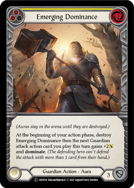 (CRU039) Flesh & Blood TCG Crucible of War - Unlimited Single: Emerging Dominance (Yellow) (Rainbow Foil) Common