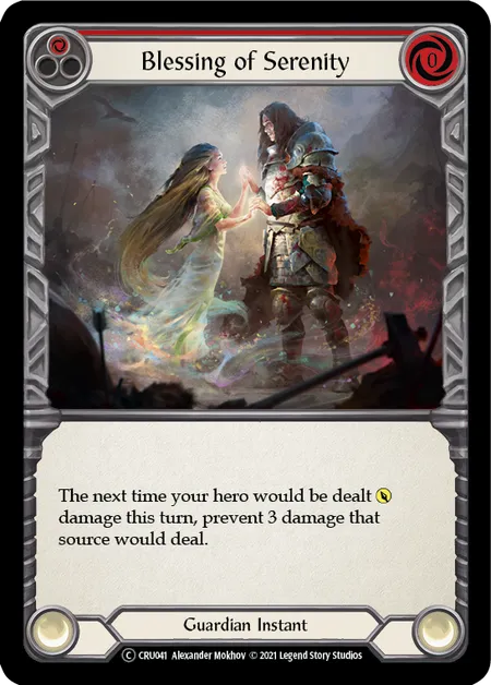 (CRU041) Flesh & Blood TCG Crucible of War - Unlimited Single: Blessing of Serenity (Red) (Rainbow Foil) Common