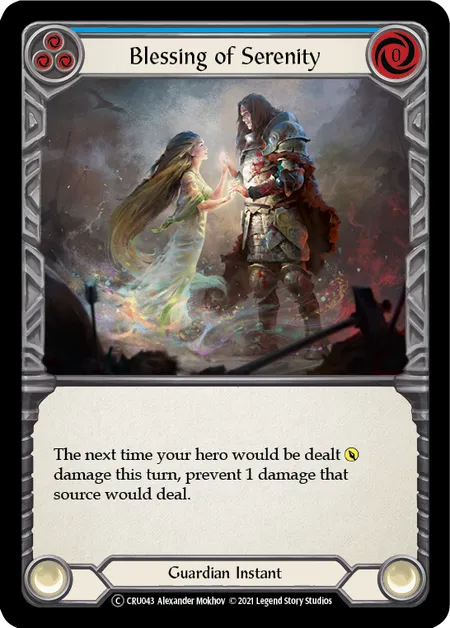 (CRU043) Flesh & Blood TCG Crucible of War - Unlimited Single: Blessing of Serenity (Blue) (Regular) Common