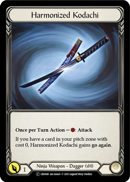 (CRU048) Flesh & Blood TCG Crucible of War - Unlimited Single: Harmonized Kodachi (Rainbow Foil) Common