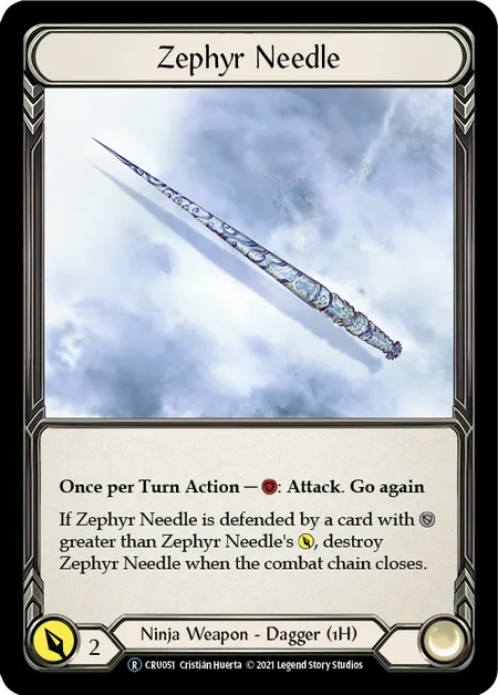 (CRU051) Flesh & Blood TCG Crucible of War - Unlimited Single: Zephyr Needle (Rainbow Foil) Rare