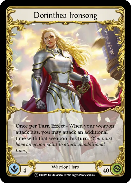 (CRU076) Flesh & Blood TCG Crucible of War - Unlimited Single: Dorinthea Ironsong (Regular) Common