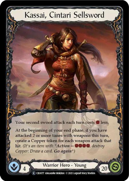 (CRU077) Flesh & Blood TCG Crucible of War - Unlimited Single: Kassai, Cintari Sellsword (Regular) Rare