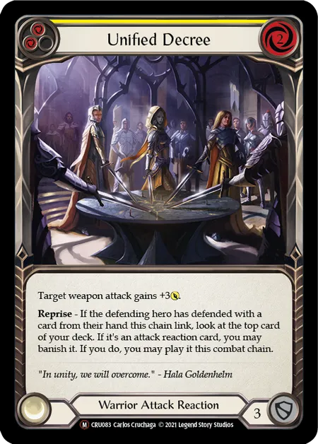 (CRU083) Flesh & Blood TCG Crucible of War - Unlimited Single: Unified Decree (Regular) Majestic