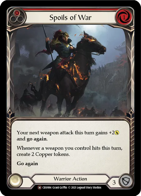 (CRU084) Flesh & Blood TCG Crucible of War - Unlimited Single: Spoils of War (Rainbow Foil) Majestic