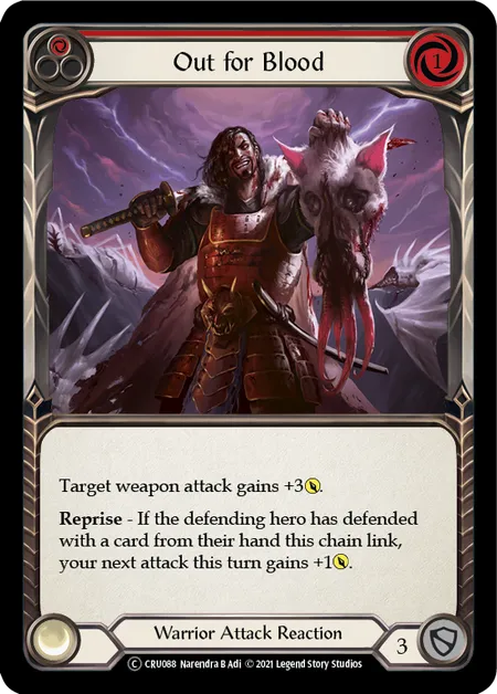 (CRU088) Flesh & Blood TCG Crucible of War - Unlimited Single: Out for Blood (Red) (Regular) Common