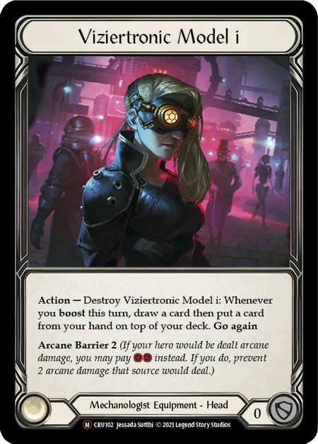 (CRU102) Flesh & Blood TCG Crucible of War - Unlimited Single: Viziertronic Model i (Rainbow Foil) Majestic