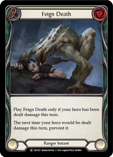 (CRU125) Flesh & Blood TCG Crucible of War - Unlimited Single: Feign Death (Rainbow Foil) Majestic