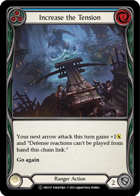 (CRU137) Flesh & Blood TCG Crucible of War - Unlimited Single: Increase the Tension (Blue) (Rainbow Foil) Common