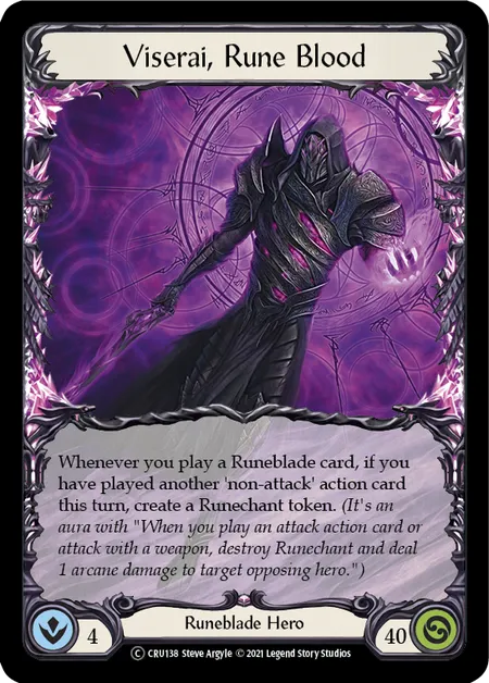 (CRU138) Flesh & Blood TCG Crucible of War - Unlimited Single: Viserai, Rune Blood (Regular) Common