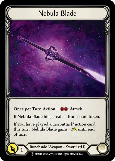 (CRU139) Flesh & Blood TCG Crucible of War - Unlimited Single: Nebula Blade (Rainbow Foil) Common
