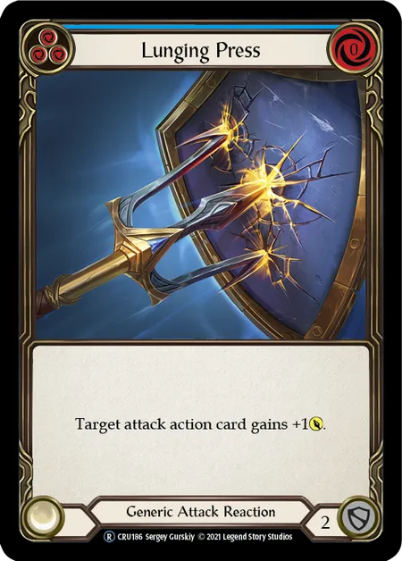 (CRU186) Flesh & Blood TCG Crucible of War - Unlimited Single: Lunging Press (Rainbow Foil) Rare