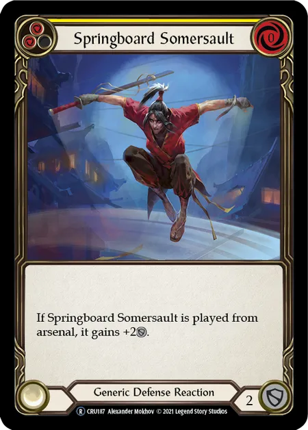 (CRU187) Flesh & Blood TCG Crucible of War - Unlimited Single: Springboard Somersault (Rainbow Foil) Rare