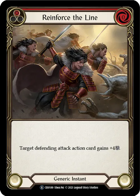 (CRU189) Flesh & Blood TCG Crucible of War - Unlimited Single: Reinforce the Line (Red) (Regular) Rare