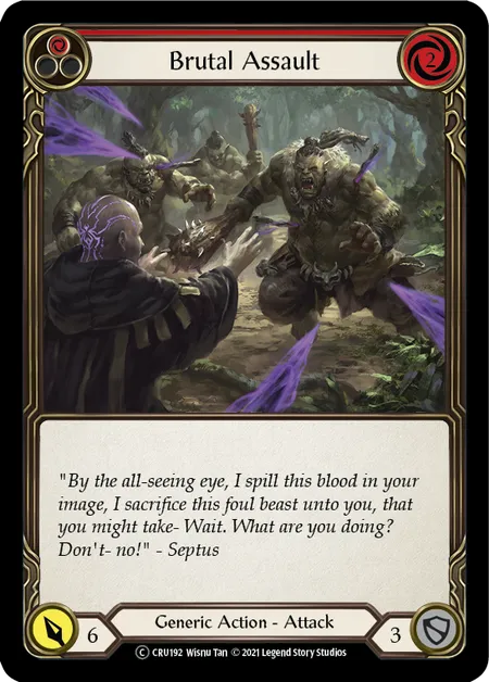 (CRU192) Flesh & Blood TCG Crucible of War - Unlimited Single: Brutal Assault (Red) (Regular) Common