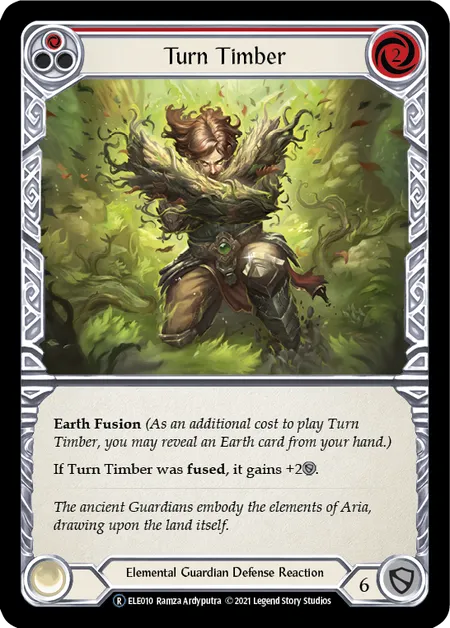 (ELE010) Flesh & Blood TCG Tales of Aria - Unlimited Single: Turn Timber (Red) (Rainbow Foil) Rare
