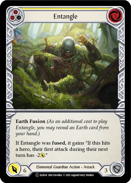 (ELE014) Flesh & Blood TCG Tales of Aria - Unlimited Single: Entangle (Yellow) (Rainbow Foil) Common