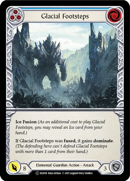 (ELE018) Flesh & Blood TCG Tales of Aria - Unlimited Single: Glacial Footsteps (Blue) (Rainbow Foil) Common