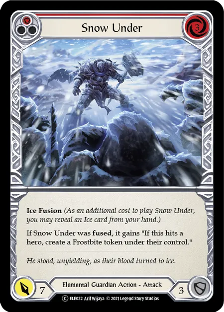 (ELE022) Flesh & Blood TCG Tales of Aria - Unlimited Single: Snow Under (Red) (Rainbow Foil) Common