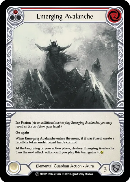 (ELE025) Flesh & Blood TCG Tales of Aria - Unlimited Single: Emerging Avalanche (Red) (Rainbow Foil) Common