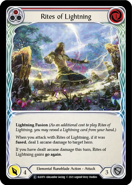 (ELE070) Flesh & Blood TCG Tales of Aria - Unlimited Single: Rites of Lightning (Red) (Rainbow Foil) Rare